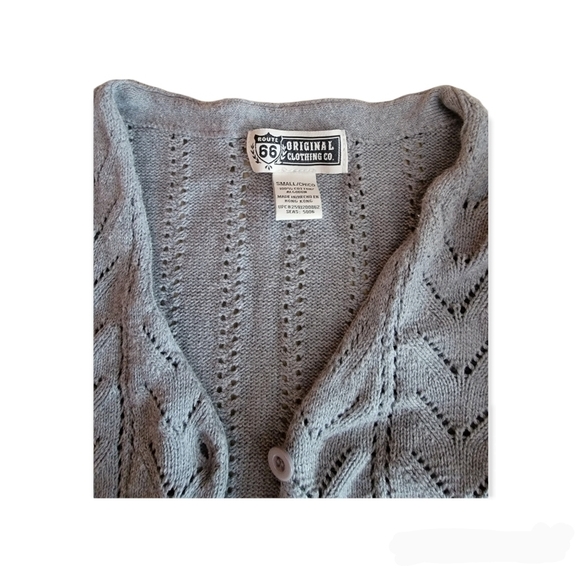 𝅺ROUTE 66 Grey Knit Cardigan - Picture 2 of 2